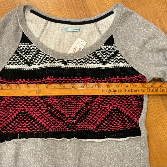 NWT Maurice’s Gray and Pink Patterned Women's Sweater Size M  Cozy - Picture 4 of 6